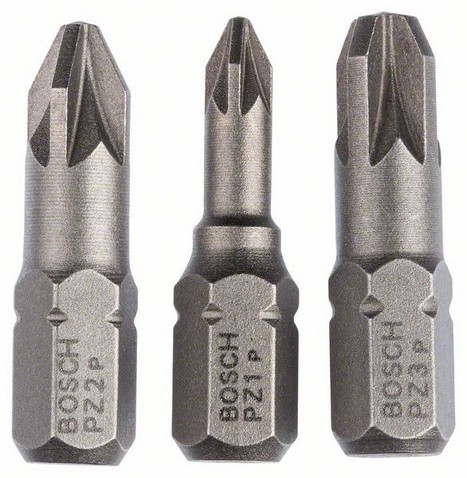 BOSCH Насадка-бита (Набор) 25 мм, PZ1 , PZ2 , PZ3  ХН (3 шт.)