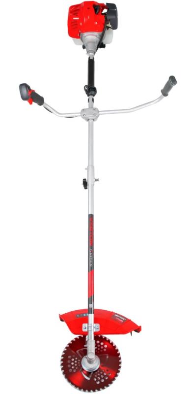 Триммер бенз. VERTON garden BR-561M Professional (Электрозапуск, V двигателя 56 см3,мощность 2.8 л.с./2.1 кВт,профессиональный ранец,разборная штанга,диск 40т,катушка) + Диск для триммера VERTON DOUBLE MOWING TD02 (внеш. Ø 255 мм, посад. Ø 25.4 мм, 4