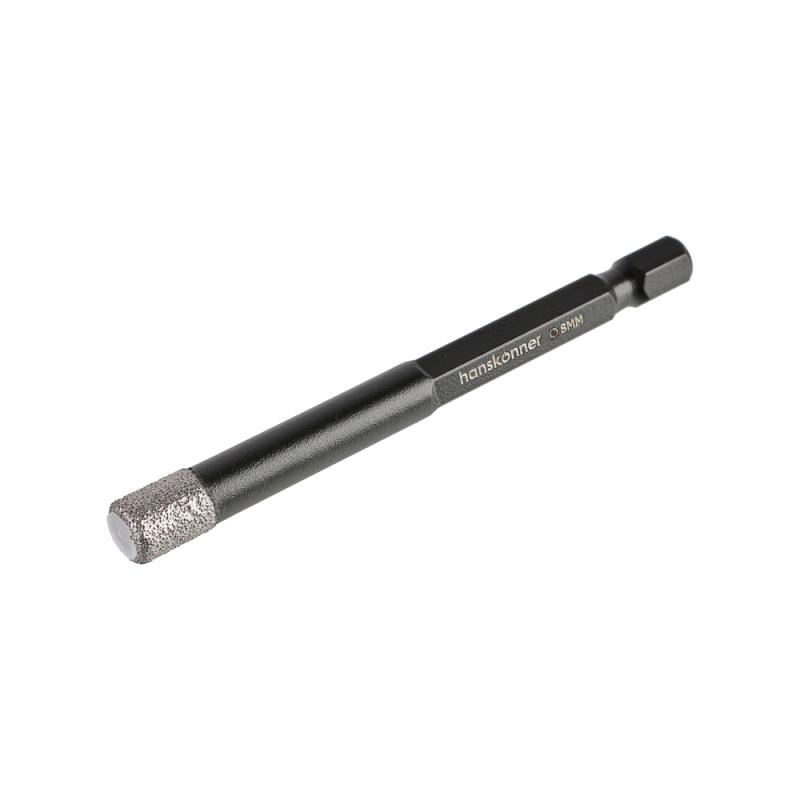 Коронка алмазная для дрели, TilePro, 8 мм, вакуумн. спекание алмазов, Hanskonner