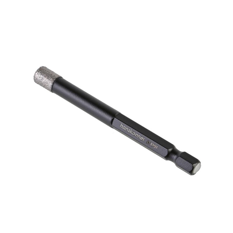 Коронка алмазная для дрели, TilePro, 8 мм, вакуумн. спекание алмазов, Hanskonner