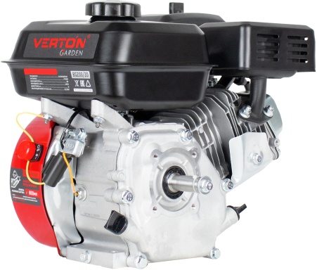 Двигатель VERTON GARDEN BS-168F/20D (196 см3,4.8кВт/6.5л.с,Ø вала 20мм (шпонка), 13,2/3600 Н*м/(об/мин), V 3.6 л., ручн. зап., выкл., распредвал сталь, автопрерыватель с датчиком уровня масла, крышка бака винт, фильтр комбин. (бумага+паралон), прорез