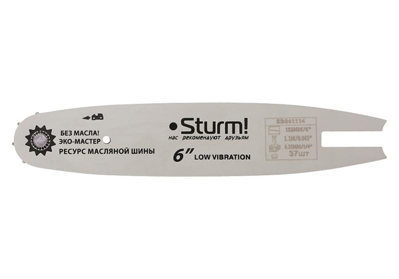 Пильная шина 6&amp;ampquot паз 1,1 мм, 1/4&amp;ampquot, 37 зв Sturm! Для CSC1804