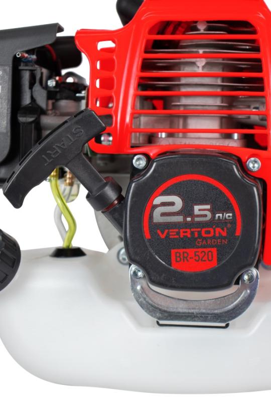 Триммер бенз. VERTON garden BR-520 (V двигателя 52 см3,мощность 2.5 л.с./1.9 кВт,цельная штанга, ремень, нож 3т,катушка)