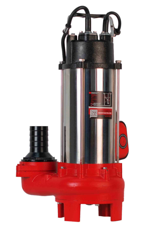 Насос фекальный погружной Verton AQUA FP-2200K (мощн.2200Вт,произв.690л/мин,макс. выс.16м,глуб. 5м,d вых.75мм,реж.нож, макс. размер частиц 35мм, поплавок)