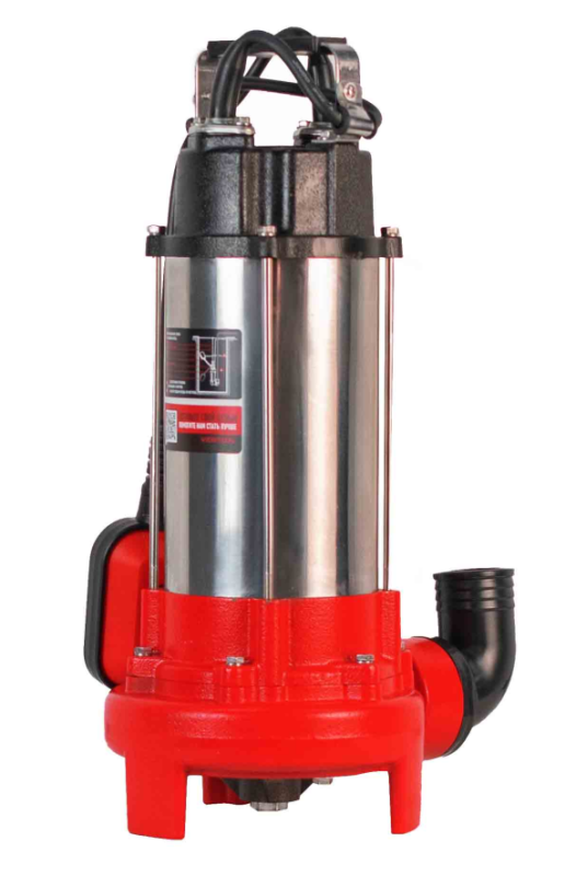 Насос фекальный погружной Verton AQUA FP-1100K (мощн.1100Вт,произв.320л/мин,макс.выс.9м,глуб. 5м,d вых.50мм,реж.нож, макс. размер частиц 35мм, поплавок)
