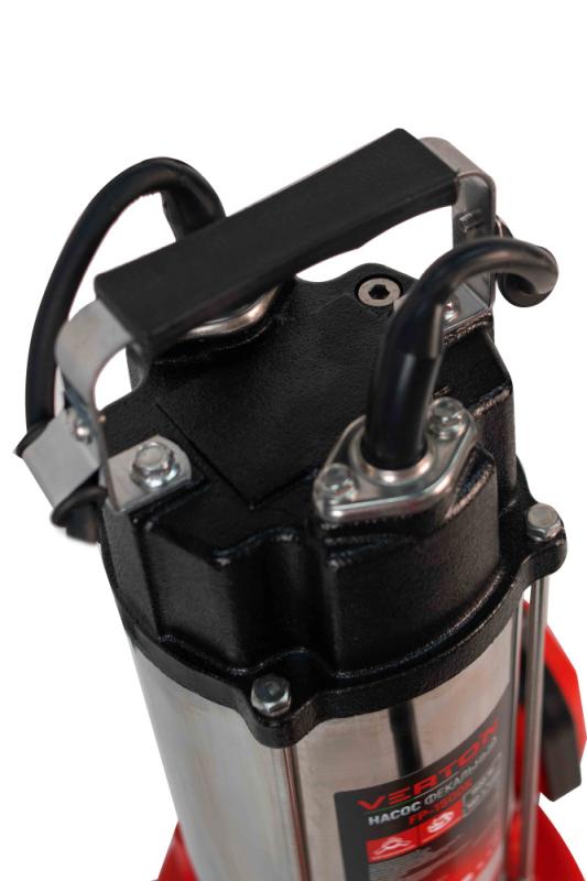 Насос фекальный погружной Verton AQUA FP-1500K (мощн.1500Вт,произв.380л/мин,макс.выс.16м,глуб. 5м,d вых.50мм,реж.нож, макс. размер частиц 35мм, поплавок)