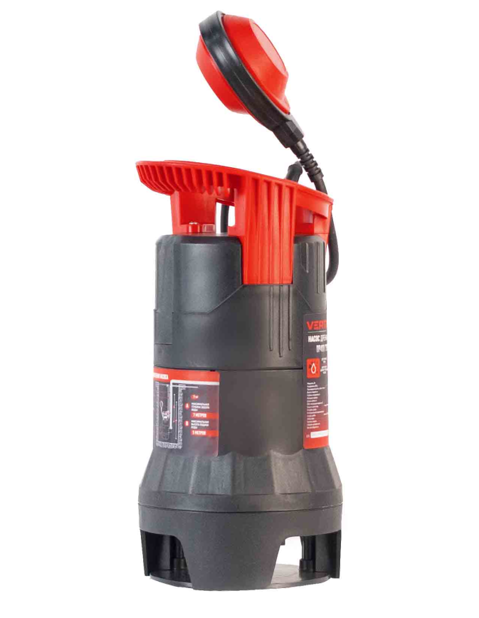 Дренажный насос фекальник для грязной воды Verton AQUA DP400/35PE (мощн.400Вт.,напр. 230/50 В/Гц.,макс. выс.5 м.,произв.142 л/мин.,макс.темп. 35.,IPX8.,нижн.забор воды.,диаметр частиц 35мм.,пласт.корпус.,поплавок,внешний поплавок) - 4 шт/кор.