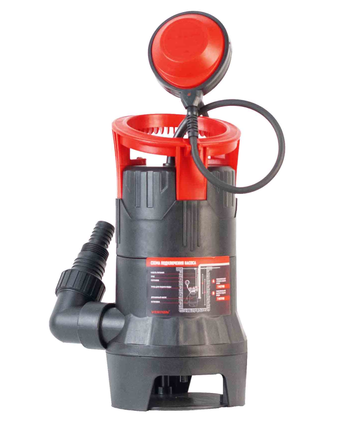 Дренажный насос фекальник для грязной воды Verton AQUA DP550/35PE (мощн.550Вт.,напр. 230/50 В/Гц.,макс. выс.7 м.,произв.208 л/мин.,макс.темп. 35.,IPX8.,нижн.забор воды.,диаметр частиц 35мм.,пласт.корпус,внешний поплавок) - 4 шт/кор.