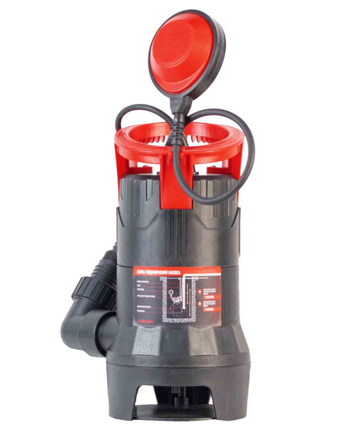 Дренажный насос фекальник для грязной воды Verton AQUA DP550/35PE (мощн.550Вт.,напр. 230/50 В/Гц.,макс. выс.7 м.,произв.208 л/мин.,макс.темп. 35.,IPX8.,нижн.забор воды.,диаметр частиц 35мм.,пласт.корпус,внешний поплавок) - 4 шт/кор.