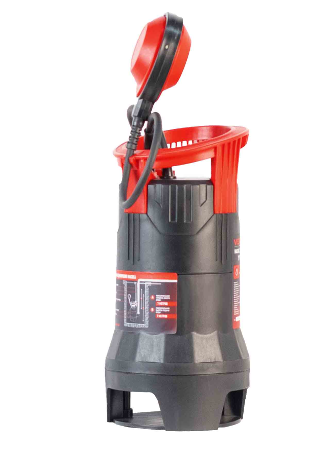 Дренажный насос фекальник для грязной воды Verton AQUA DP550/35PE (мощн.550Вт.,напр. 230/50 В/Гц.,макс. выс.7 м.,произв.208 л/мин.,макс.темп. 35.,IPX8.,нижн.забор воды.,диаметр частиц 35мм.,пласт.корпус,внешний поплавок) - 4 шт/кор.