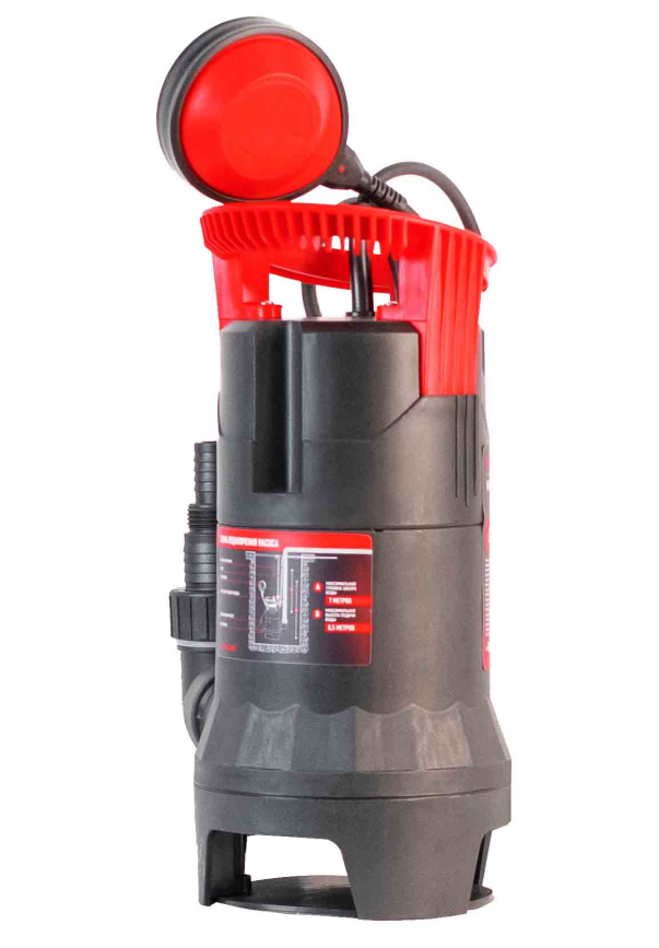 Дренажный насос фекальник для грязной воды Verton AQUA DP900/35PE (мощн.900Вт.,напр. 230/50 В/Гц.,макс. выс.8 м.,произв.250 л/мин.,макс.темп. 35.,IPX8.,нижн.забор воды.,диаметр частиц 35мм.,пластик.корпус,внешний поплавок) - 4 шт/кор.