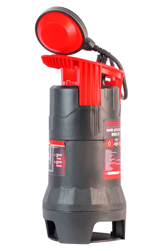 Дренажный насос фекальник для грязной воды Verton AQUA DP900/35PE (мощн.900Вт.,напр. 230/50 В/Гц.,макс. выс.8 м.,произв.250 л/мин.,макс.темп. 35.,IPX8.,нижн.забор воды.,диаметр частиц 35мм.,пластик.корпус,внешний поплавок) - 4 шт/кор.