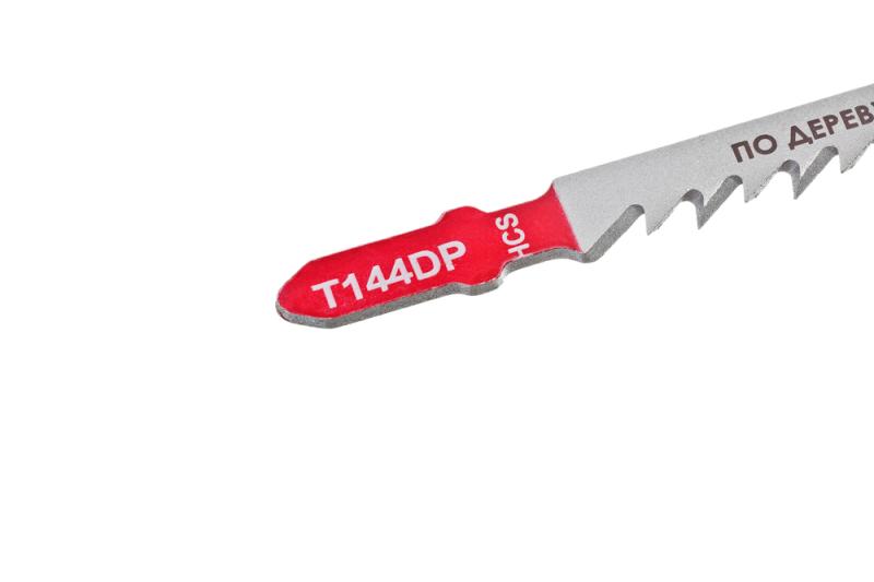 Пилки для лобзика по дереву T144DP, 5 шт, 100х74мм, шаг зуба 4мм, быстрый прямой рез, HCS, БОЕКОМПЛЕКТ