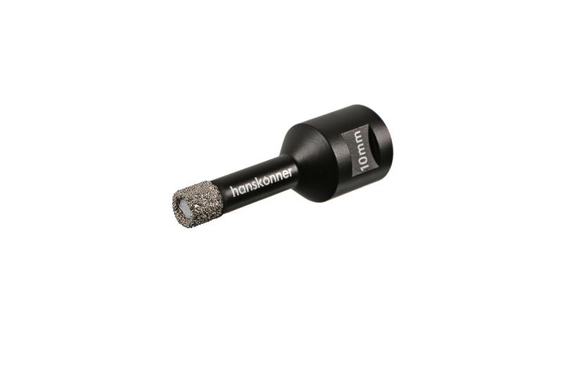 Коронка алмазная для УШМ, tilepro, 10 мм, вакуумн. Спекание алмазов, Hanskonner