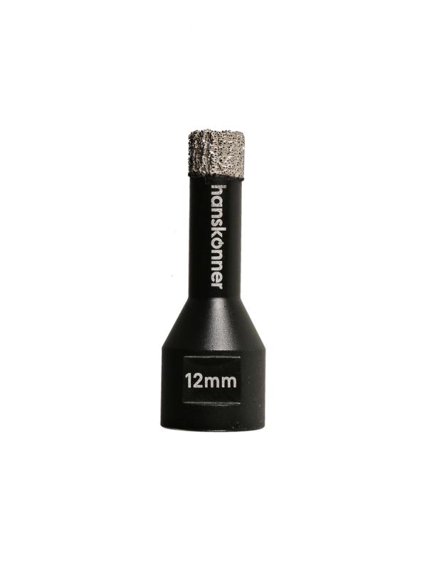 Коронка алмазная для УШМ, tilepro, 12 мм, вакуумн. Спекание алмазов, Hanskonner