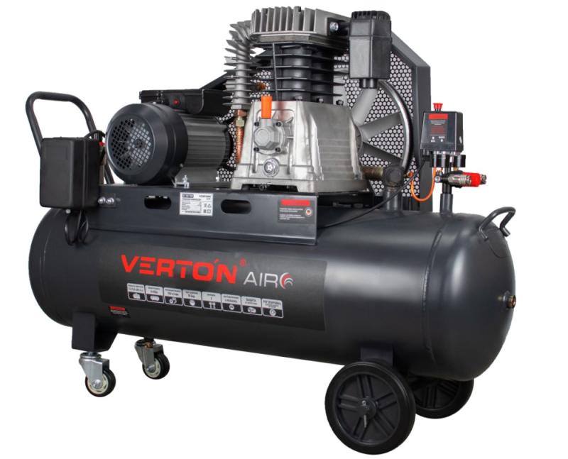 Компрессор ременной Verton Air AC-150/700R (230/50 В/Гц,масл.ремен. произв. 700л/мин, V 150л, макс. дав.10 бар, мощн. 3,7 кВт, част. вращ. двиг. 2800 об/мин,итальянский тип компрессорного блока,рапид, асинх. однофаз.)