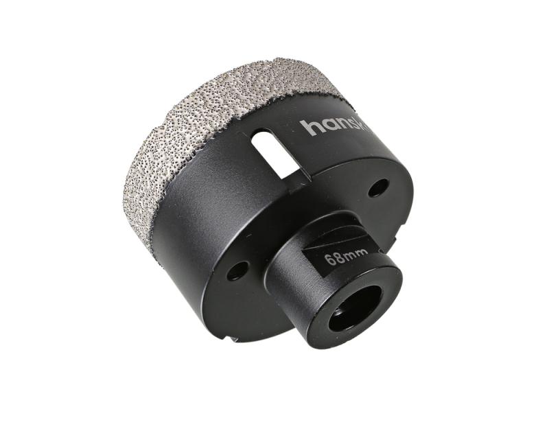 Коронка алмазная для УШМ, tilepro, 68 мм, вакуумн. Спекание алмазов, Hanskonner