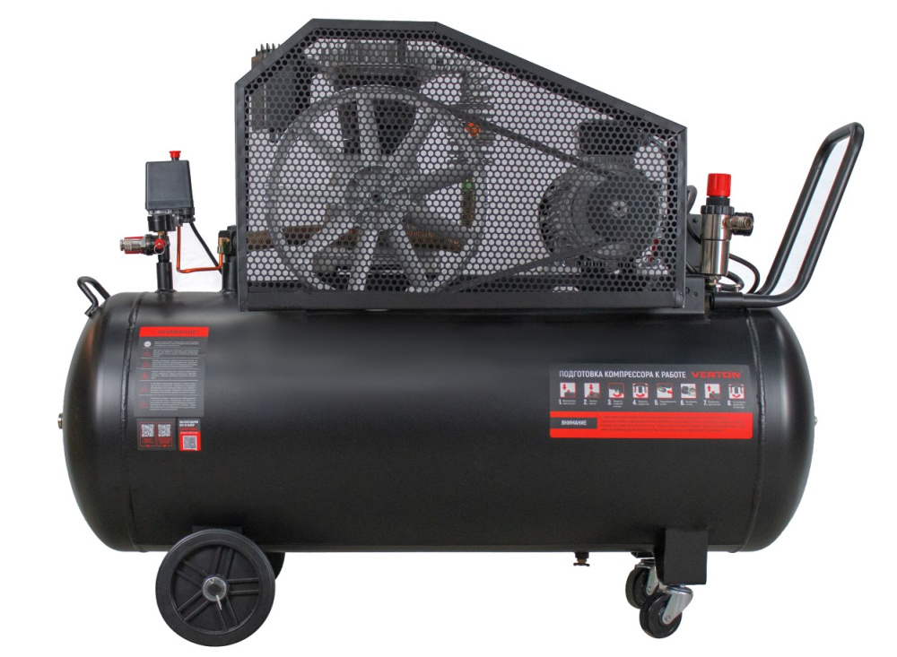 Компрессор ременной Verton Air AC-200/700R (380/50 В/Гц,масл.ремен. произв. 700л/мин, V 200л, макс. дав.10 бар, мощн. 3,7 кВт, част. вращ. двиг. 2800 об/мин,итальянский тип компрессорного блока,рапид, асинх. трехфаз.)