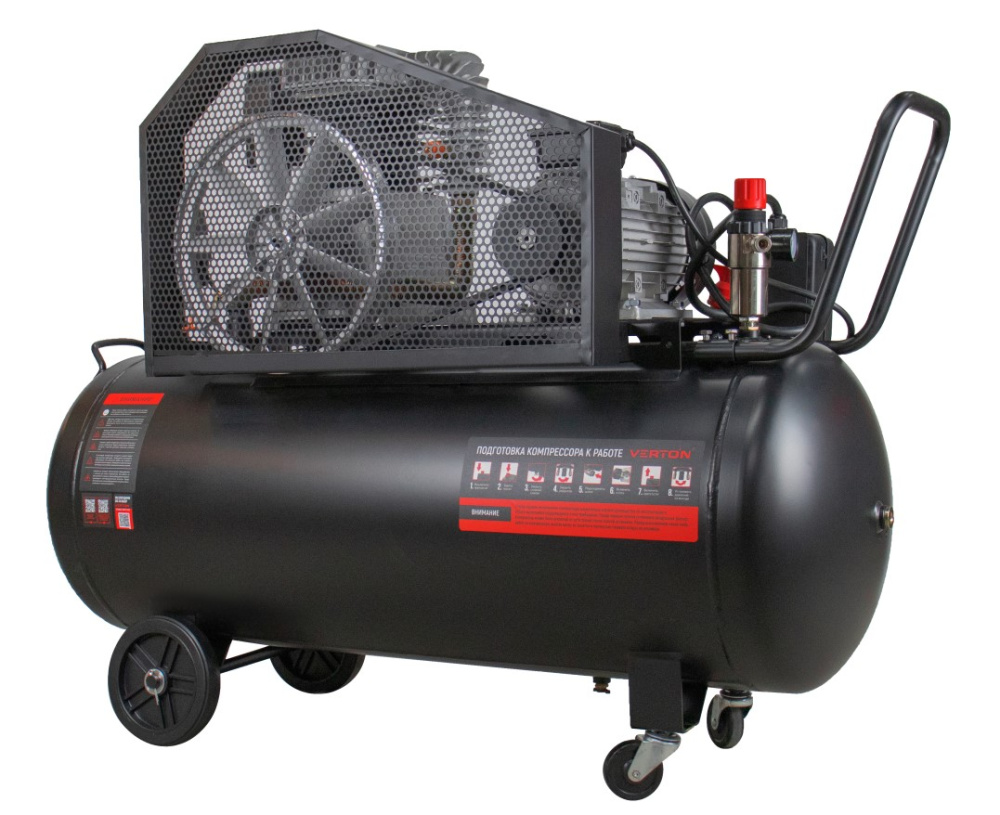 Компрессор ременной Verton Air AC-200/700R (380/50 В/Гц,масл.ремен. произв. 700л/мин, V 200л, макс. дав.10 бар, мощн. 3,7 кВт, част. вращ. двиг. 2800 об/мин,итальянский тип компрессорного блока,рапид, асинх. трехфаз.)