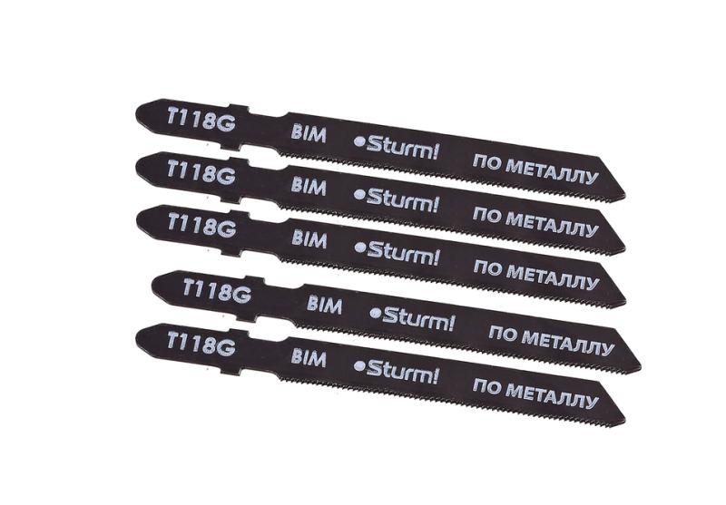 Пилки для лобзика по металлу T118G, 5 шт, 76х51мм, шаг зуба 0,8мм, тонкий прямой рез, HSS, Sturm!