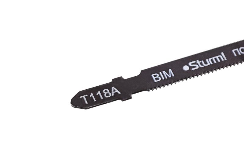 Пилки для лобзика по металлу T118A, 5 шт, 76х51мм, шаг зуба 1,2мм, прямолинейный чистый рез, BIM, Sturm!