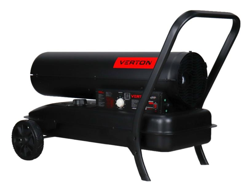 Дизельная тепловая пушка Verton Air DH-60М (Прям.нагрев,60кВт,1230м3/ч.,3.7кг/ч,бак 51л.,цифр. дисплей,манометр,защита от перегрева,колеса,дизель/керосин)