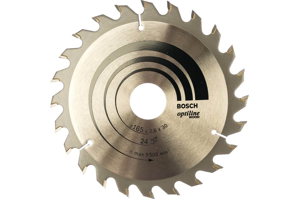 BOSCH Пильный диск Optiline STD WO (для древесины и древесных материалов) 165х30-24Т