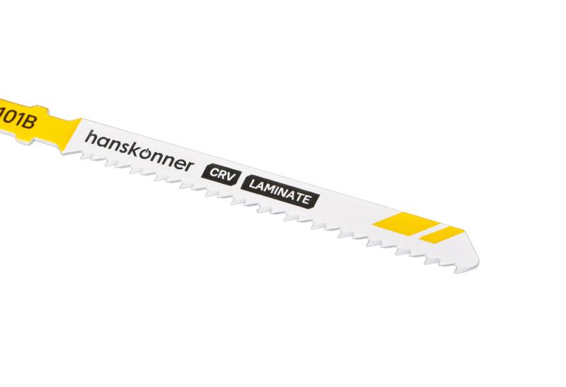 Пилки для лобзика по ламинату 2шт, T101B (дер,ДСП,фанера 3-30мм) Hanskonner