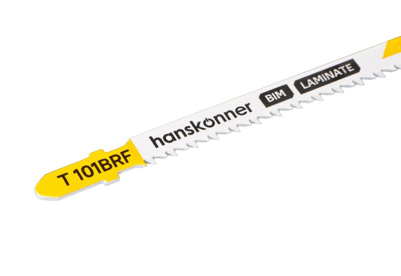 Пилки для лобзика по ламинату 2шт, T101BRF (пласт.,фибер.3-30мм) Hanskonner