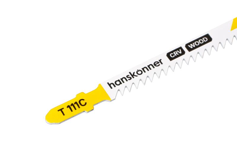 Пилки для лобзика по дереву 2шт, T111C (мяг,тверд 5-50мм) Hanskonner