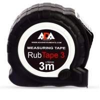 Рулетка ударопрочная ADA RubTape 3 с полимерным покрытием ленты (сталь, с двумя СТОПами, 3 м*25мм)