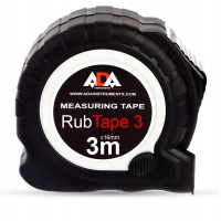Рулетка ударопрочная ADA RubTape 3 с полимерным покрытием ленты (сталь, с двумя СТОПами, 3 м*25мм)