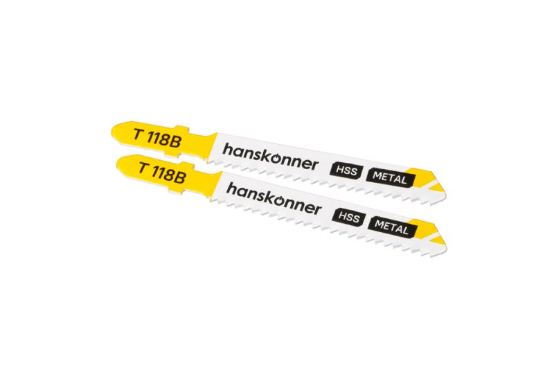 Пилки для лобзика по металлу 2шт, T118B (лист 3-5мм, проф.10-30мм) Hanskonner