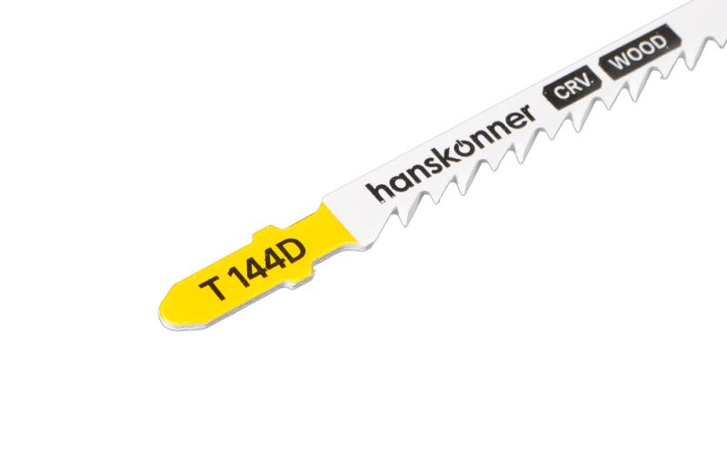 Пилки для лобзика по дереву 2шт, T144D (дер 5-50мм,фанер.3-30мм) Hanskonner