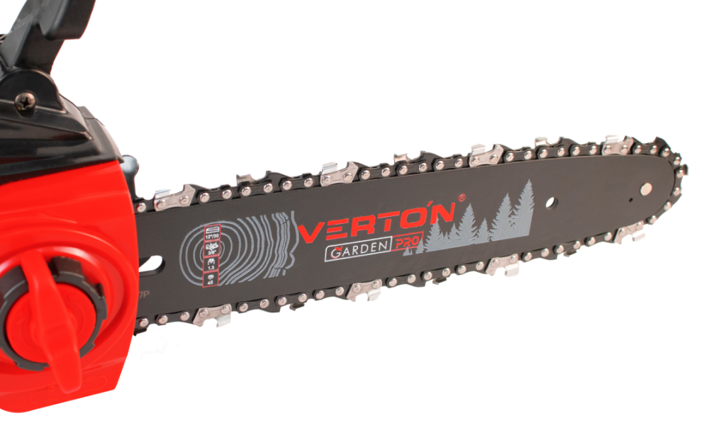 Пила аккумуляторная бесщеточная цепная Verton Garden Green Pro BCS-2012 (Li-Ion,20В,2-5А*ч,600Вт,аккум.бат-я 1шт(20V/4.0Ah),зар.устр-во, шина 12"/30см, 1,3, цепь 12" 3/8 1,3 45зв. )