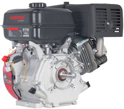 Двигатель VERTON GARDEN BS-190F/25D (420 см3, 11кВт/15л.с,Ø вала 25мм (шпонка), 23/3600 Н*м/(об/мин), V 6 л., ручн. зап., выкл., распредвал сталь, автопрерыватель с датчиком уровня масла, крышка бака винт, фильтр комбин. (бумага+паралон), прорез. рук