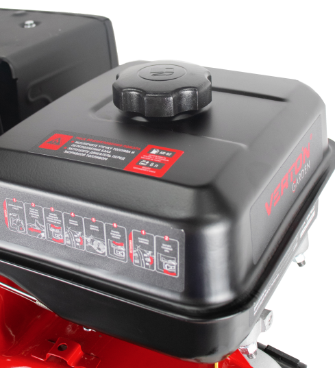 Двигатель VERTON GARDEN BS-190F/25D (420 см3, 11кВт/15л.с,Ø вала 25мм (шпонка), 23/3600 Н*м/(об/мин), V 6 л., ручн. зап., выкл., распредвал сталь, автопрерыватель с датчиком уровня масла, крышка бака винт, фильтр комбин. (бумага+паралон), прорез. рук
