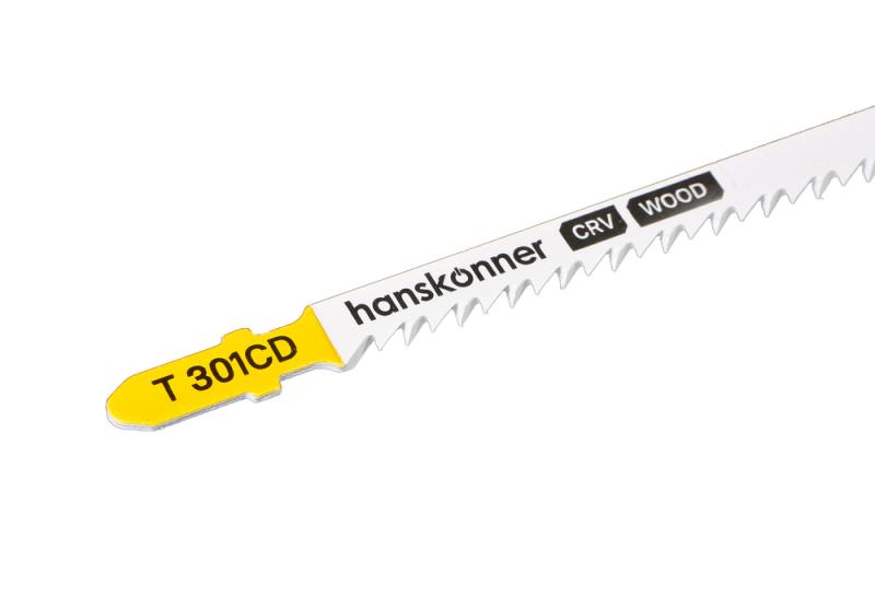 Пилки для лобзика ДЕРЕВО 2шт чист.прям рез (мяг,тверд 10-45мм) Hanskonner