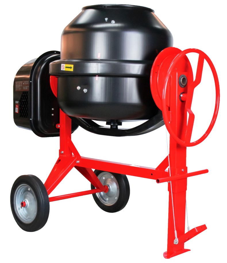 Бетоносмеситель VERTON MIX СМ-320 (мощн 2200 Вт, 230V, вен.чугун,V бака 320л ,V гот. смеси 213л, ø 742 мм, h 688 мм, толщина 2,0/2,4 мм, педаль фиксации, колесо ø40,5 см резина, руль полулуния)
