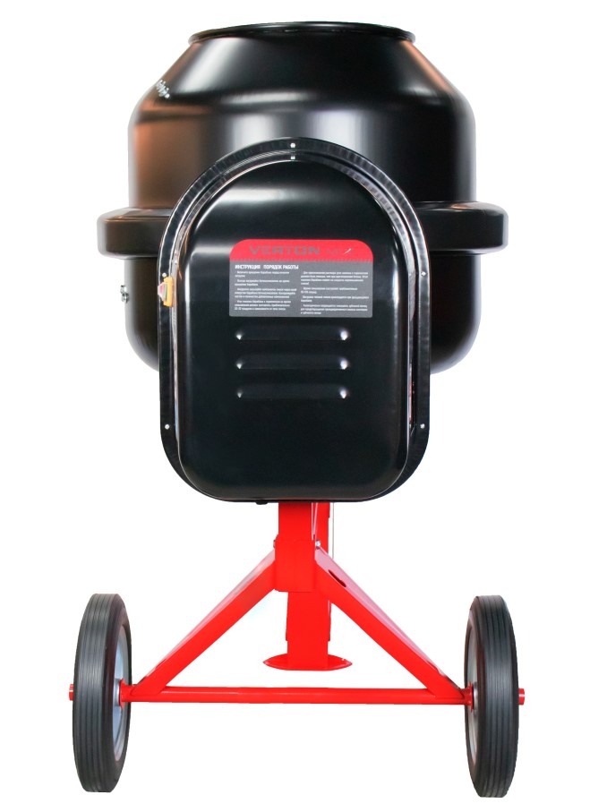 Бетоносмеситель VERTON MIX СМ-320 (мощн 2200 Вт, 230V, вен.чугун,V бака 320л ,V гот. смеси 213л, ø 742 мм, h 688 мм, толщина 2,0/2,4 мм, педаль фиксации, колесо ø40,5 см резина, руль полулуния)