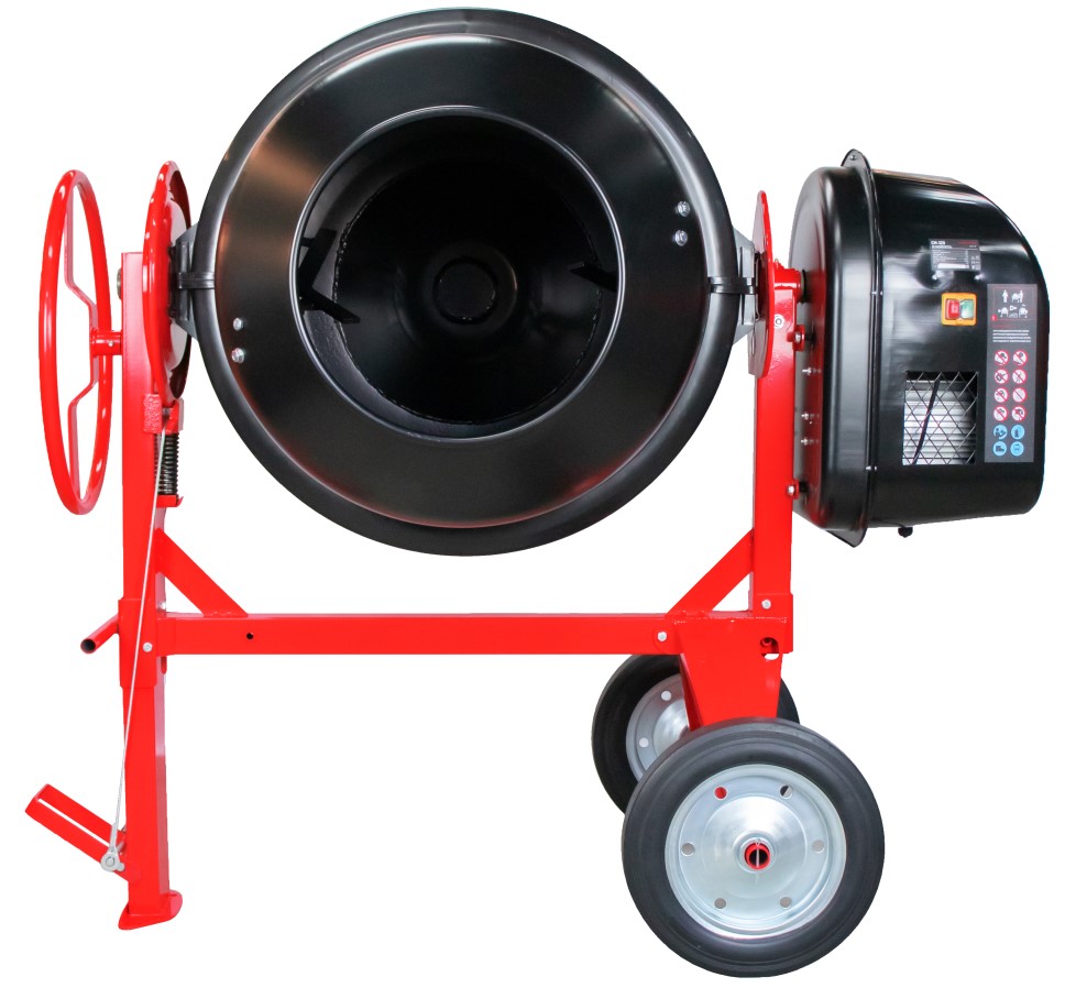 Бетоносмеситель VERTON MIX СМ-320 (мощн 2200 Вт, 230V, вен.чугун,V бака 320л ,V гот. смеси 213л, ø 742 мм, h 688 мм, толщина 2,0/2,4 мм, педаль фиксации, колесо ø40,5 см резина, руль полулуния)