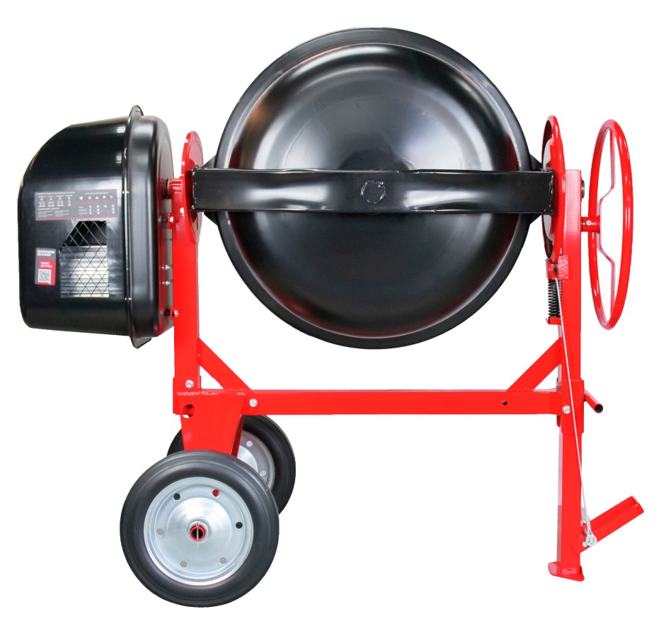 Бетоносмеситель VERTON MIX СМ-320 (мощн 2200 Вт, 230V, вен.чугун,V бака 320л ,V гот. смеси 213л, ø 742 мм, h 688 мм, толщина 2,0/2,4 мм, педаль фиксации, колесо ø40,5 см резина, руль полулуния)