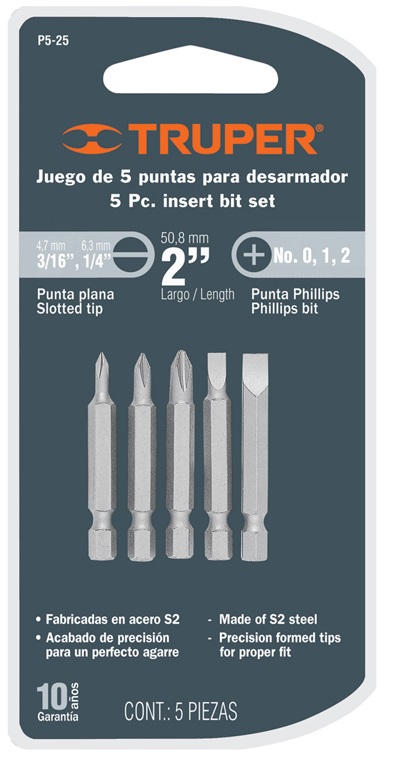Набор бит Philips 25 мм, 5 шт. Р5-11 (блистер)/TRUPER
