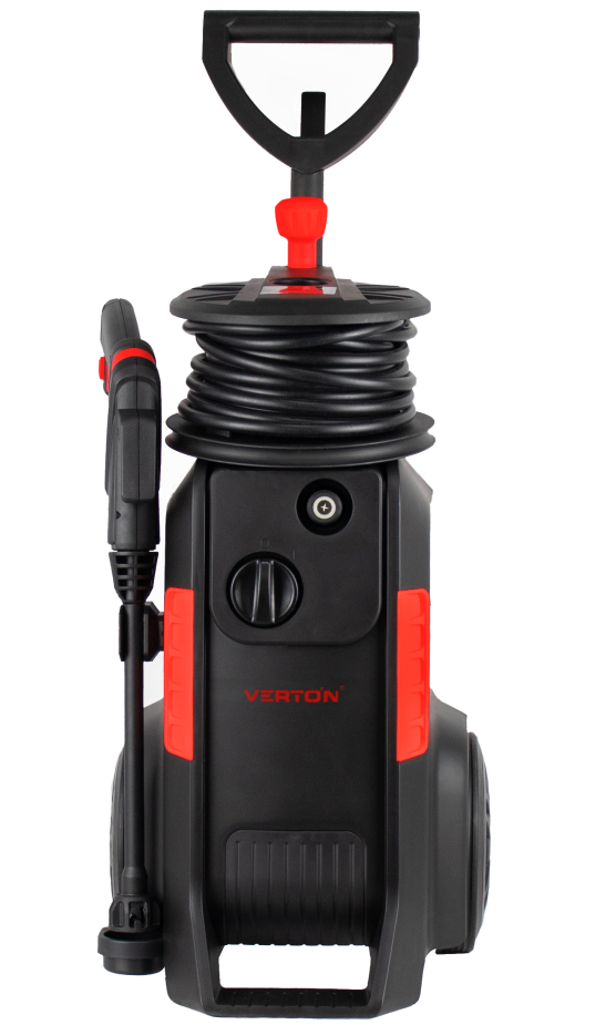 Мойка выс.давл.VERTON WM-2000R (2000 Вт.,давл. мин/макс 115/160 бар,расх. воды мин/макс 6,4/7,3 л/мин., 8м шланг, катушка для шланга, пеногенератор с рег. подачи, веерная насадка, грязевая фреза, внутр. фильтр тонк. очистки, функция автостоп, самовса
