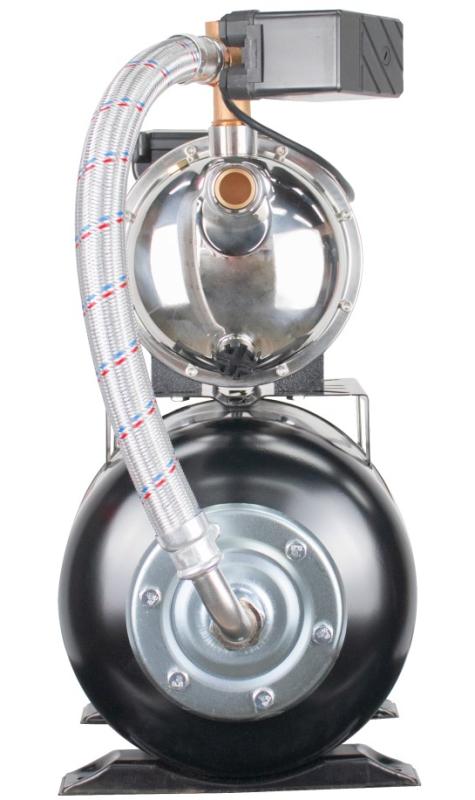 Насосная станция автоматическая Verton AQUA PS1200SB/24(Нержав.сталь. корпус,1200Вт,230В/50Гц,Qmax 55л/мин,V24л,max забор 9м,Hmax50м,Øвх./вых.1",Р 1,5-3 бар,Tmax жидк. 0-60°C,соед.шланг 32 мм,встр.эжектор,крыльчатка PPO,кнопка питания сети)