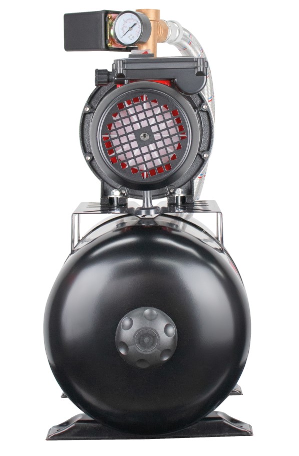 Насосная станция автоматическая Verton AQUA PS1200SB/24(Нержав.сталь. корпус,1200Вт,230В/50Гц,Qmax 55л/мин,V24л,max забор 9м,Hmax50м,Øвх./вых.1",Р 1,5-3 бар,Tmax жидк. 0-60°C,соед.шланг 32 мм,встр.эжектор,крыльчатка PPO,кнопка питания сети)