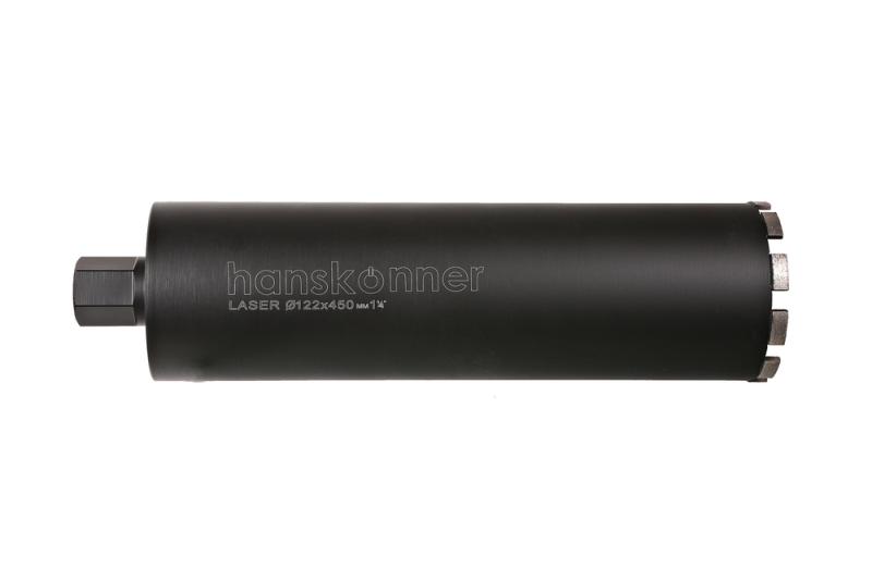 Коронка алмазная LASER по железобетону 122 мм, 1 1/4&amp;ampquot , L=450мм, Hanskonner