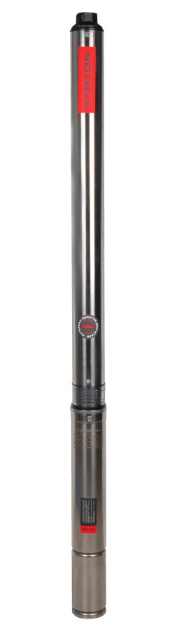 Скважинный центробежный многоступенчатый насос Verton AQUA DW105/750V (750Вт,230В/50Гц,Qmax 80л/мин, Hmax 105м,Ø76мм,верх.забор,P 10,6 бар, глуб.70 м,подкл.1",мин диам.скважины 100мм,дл.кабеля 50м,24 крыльч.,корпус из нерж.ст,медн.обмотка)