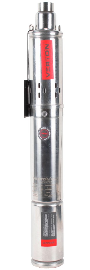 Скважинный винтовой насос Verton AQUA DW70/370S (370 Вт, 230 В//50 Гц, Q max 30 л/мин, H max 70 м, диам. 76 мм, верх. забор, давл. 7.1 бар, глуб. 30 м, 1", мин диам. скважины 100 мм, дл. кабеля 20 м, корпус из нерж. ст., медн. обмотка)