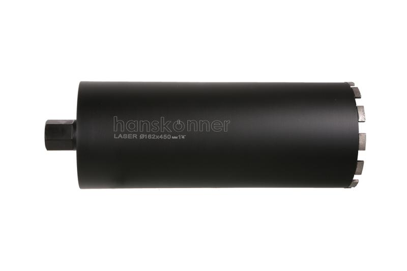 Коронка алмазная LASER по железобетону 162 мм, 1 1/4&amp;ampquot , L=450мм, Hanskonner